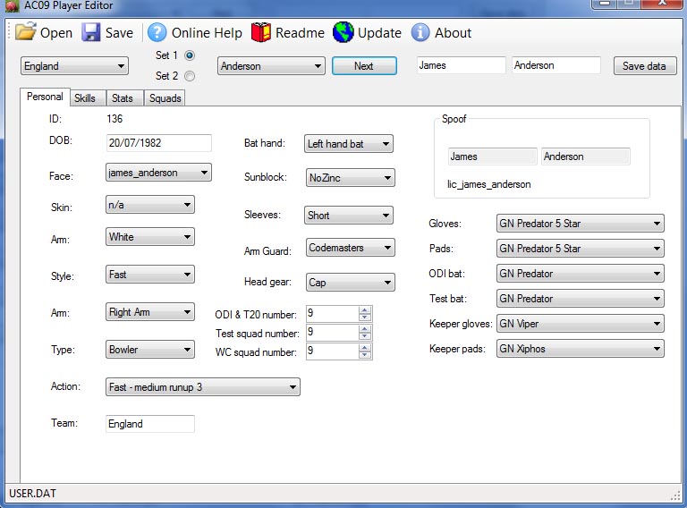 Ac09 Player Editor V10 In First Post Ashes Cricket 2009